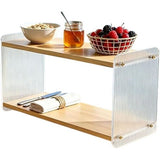 Two Tier Acrylic Wood Matcha Organiser Shelf
