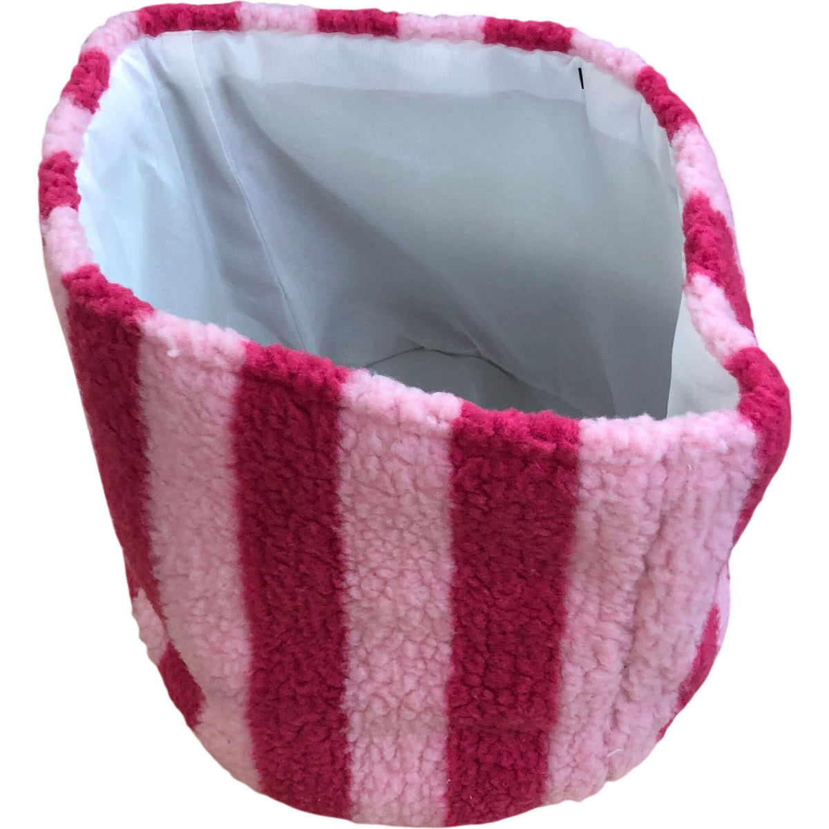 Pink Striped Fleece Christmas Tree Pot