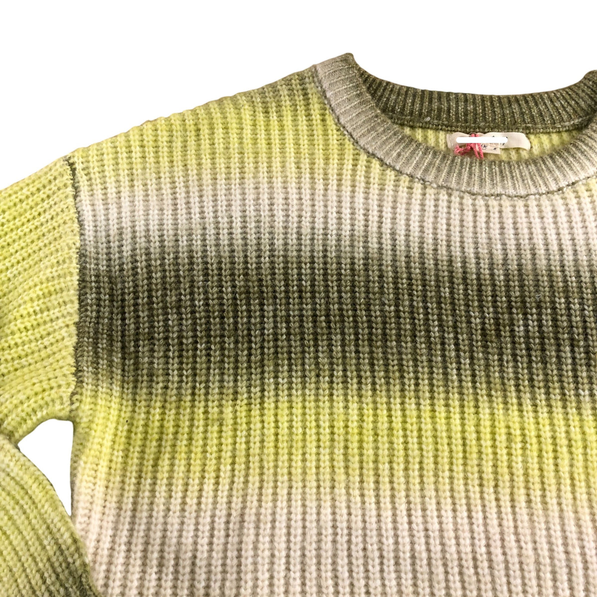 Space Dye Jumper UK8 Women's Green Multi Ribbed Knit Sweater