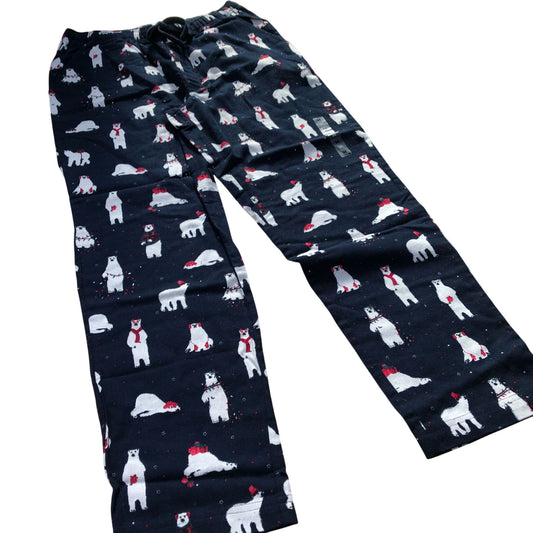 Polar Bear Print Pajama Pants Medium Unisex Comfortable Cotton