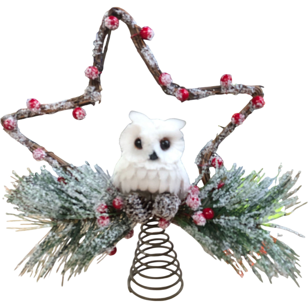 Owl Star Tree Topper Decoration Seasonal Holiday Ornament