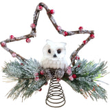 Owl Star Tree Topper Decoration Seasonal Holiday Ornament