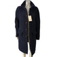 Barbour Men's Wool Overcoat Size M Navy Stylish Warm Button Front