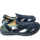 Black Leather Sandals Unisex Open Toe Adjustable Strap UK10.5
