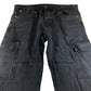 Brave Soul Cargo Trousers Men's Black Denim Utility Pants  36W 30L