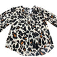 Branded UK12 Women's Blouse Leopard Print V Neck Long Sleeve