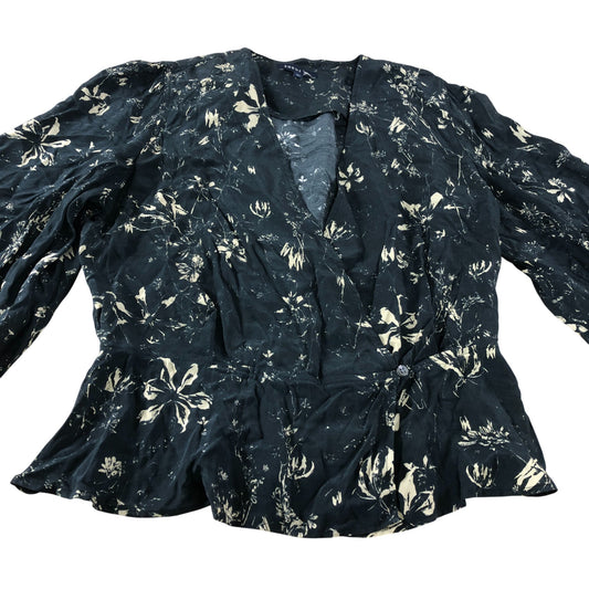 Soeur Black Floral Blouse - Size 8