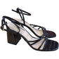 Strappy Brown Heeled Sandals Croc Effect Size 5