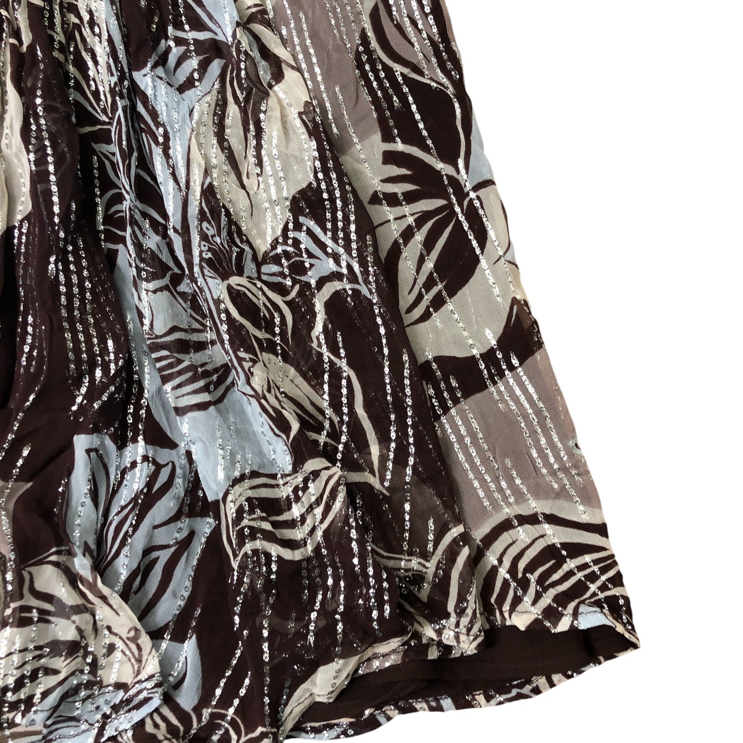 Brown Floral Print Maxi Dress Size 12