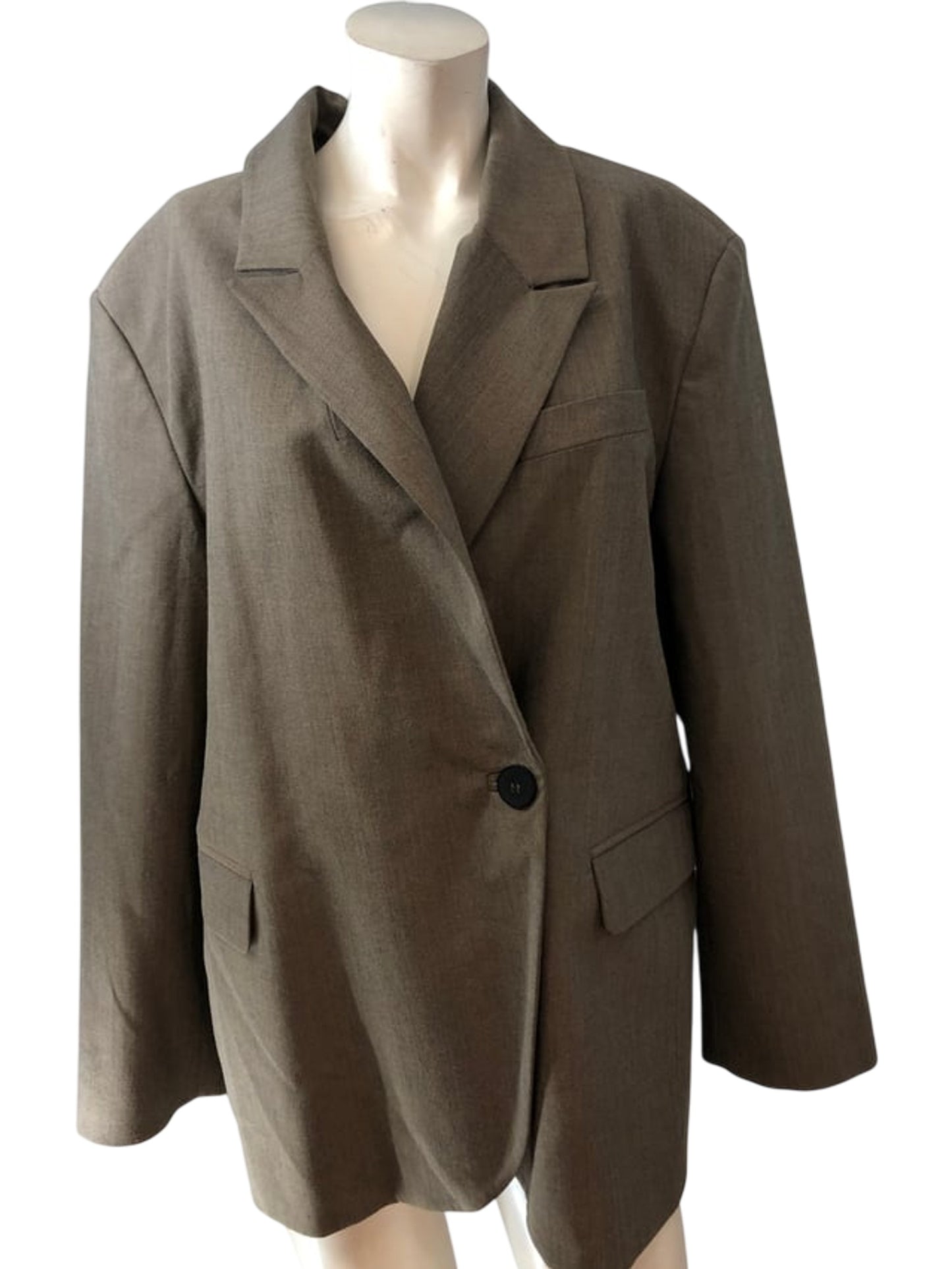 Premium Blazer UK18 Women's Oversized Tailored Stylish Brown Jacket