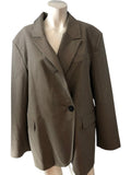 Premium Blazer UK18 Women's Oversized Tailored Stylish Brown Jacket
