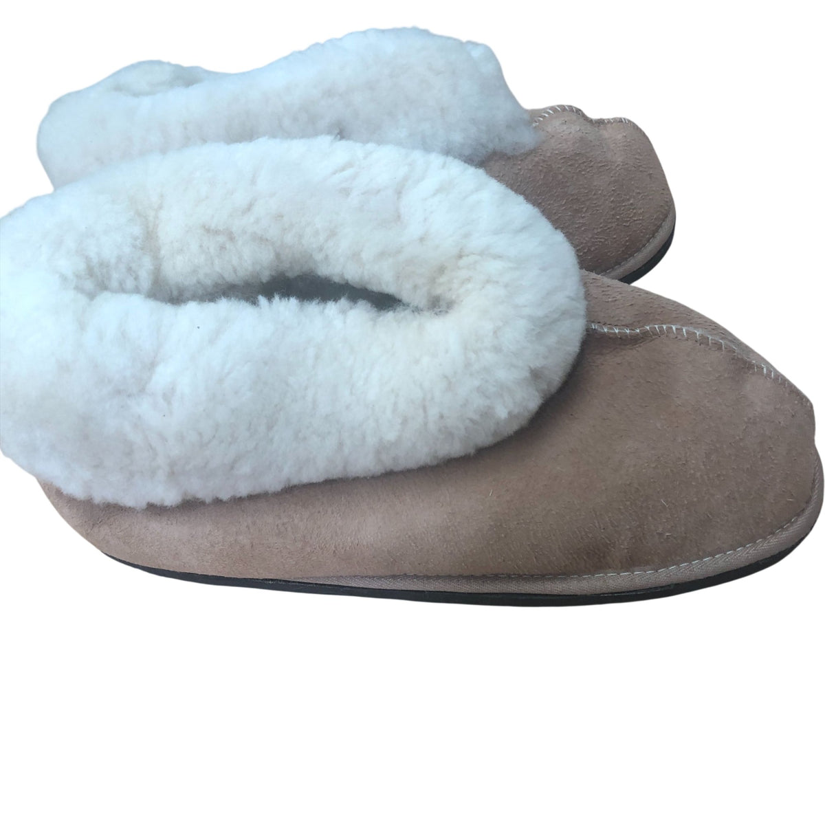JCP Leathers Womens Genuine Sheepskin Slippers Tan Warm Cozy Shoes