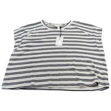 River Island Relaxed T-Shirt Size L Womens Striped Cream Black Cotton