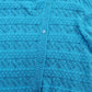 River Island Girls Cardigan 9-10 Years Knit Layered Aqua Blue Patterned