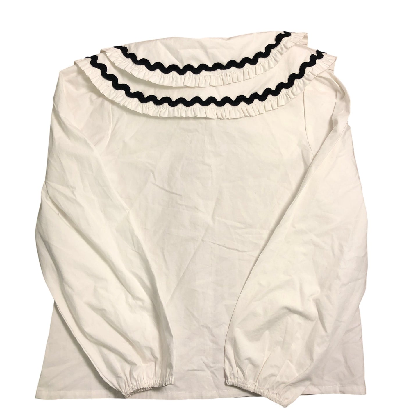 Angel and Rocket Girls White Blouse Size 10Y Ruffle Collar 100 Cotton Fashion