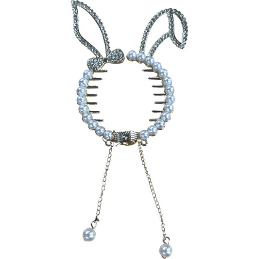 Diuso Bunny Hair Comb Accessory Gift Boxed Elegant Pearl Design Wedding