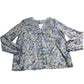 Branded Floral Blouse UK 12 Women's Long Sleeve V Neck Pleated