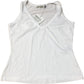Baukjen Women's V Neck Tank Top Size UK8 White Organic Cotton Blend