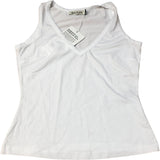 Baukjen Women's V Neck Tank Top Size UK8 White Organic Cotton Blend
