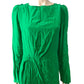 River Island Green Viscose Dress UK16 Women's Long Sleeve Pleated Design