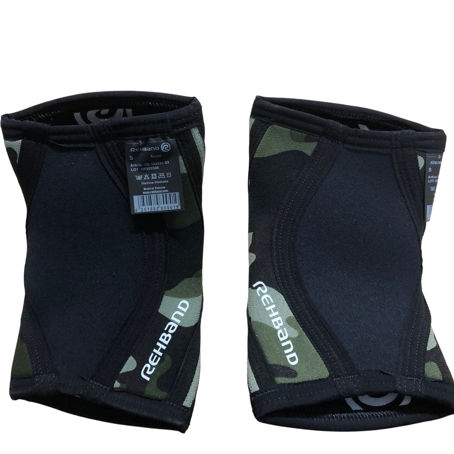 REHBAND RX Elbow Sleeve 5mm Black Camo Small Pair Support Brace - Pair