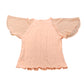 Pleated Chiffon Blouse Women's Size Small Flowy Short Sleeve Peach Top