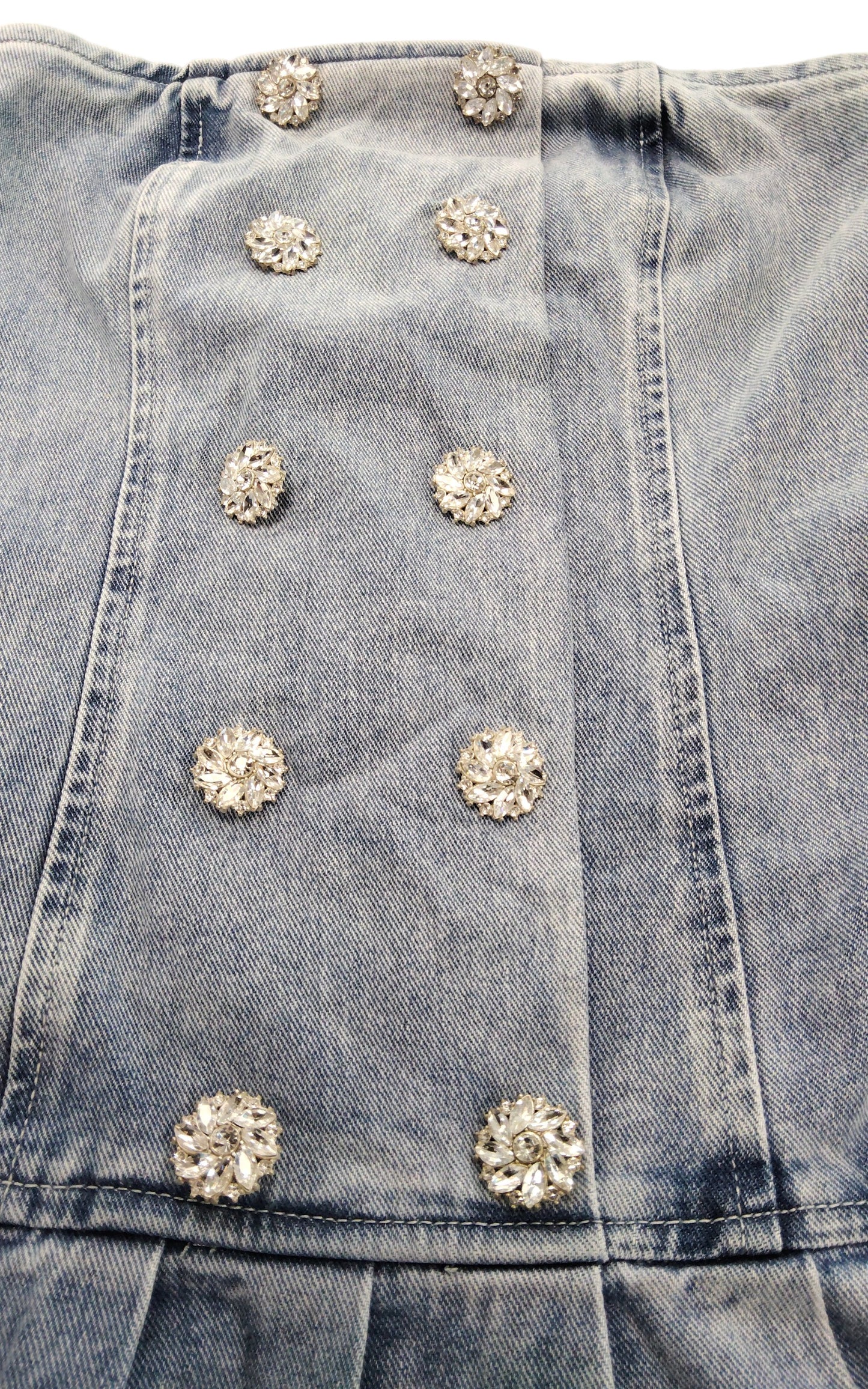 River Island Denim Dress UK6 Women's Sleeveless Pleated Summer Style