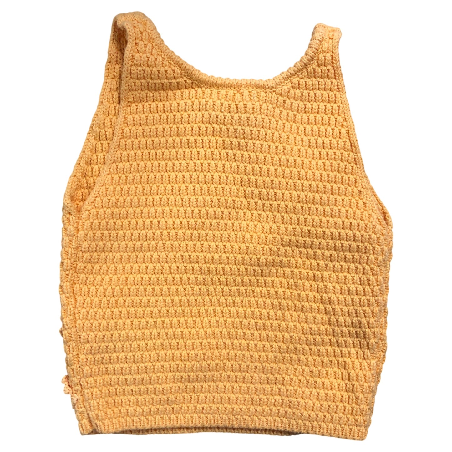 River Island Girls Sleeveless Top 3-4 Years Orange Floral Crocheted Vest
