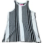 River Island Women Black And White Striped Tank Top Cotton Fashion Large