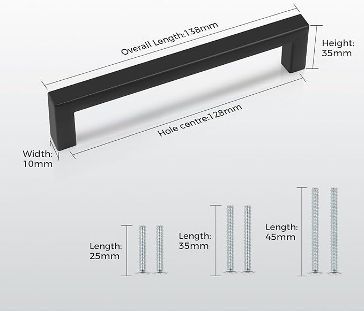 PinLin Matte Black Cabinet Handles Set Modern Design 30 Pack