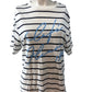 River Island Studios Relaxed Fit Stripe T-Shirt Women's XS White Casual Top