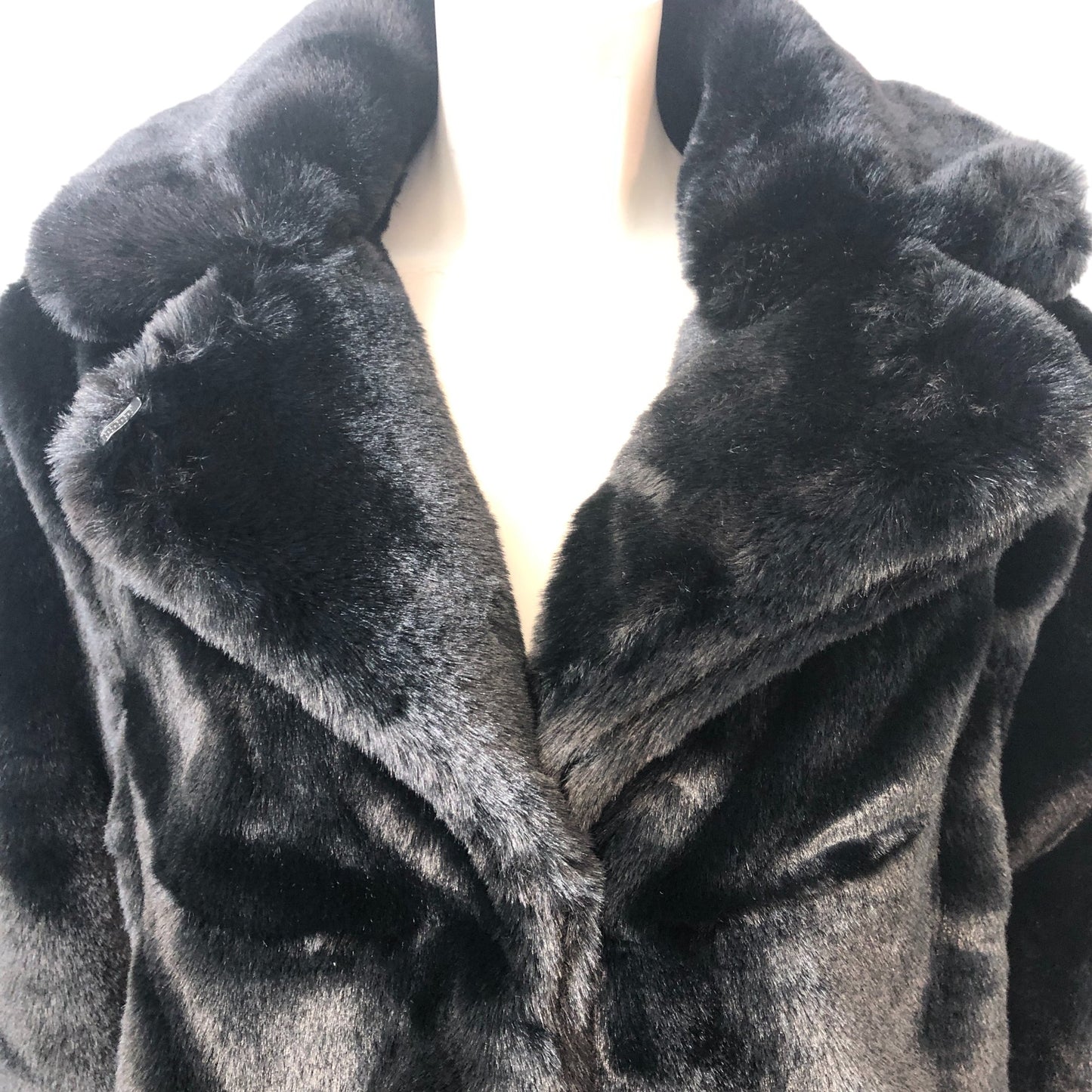 Sosandar Women's Faux Fur Coat Size 18 Black Luxurious Warm Jacket