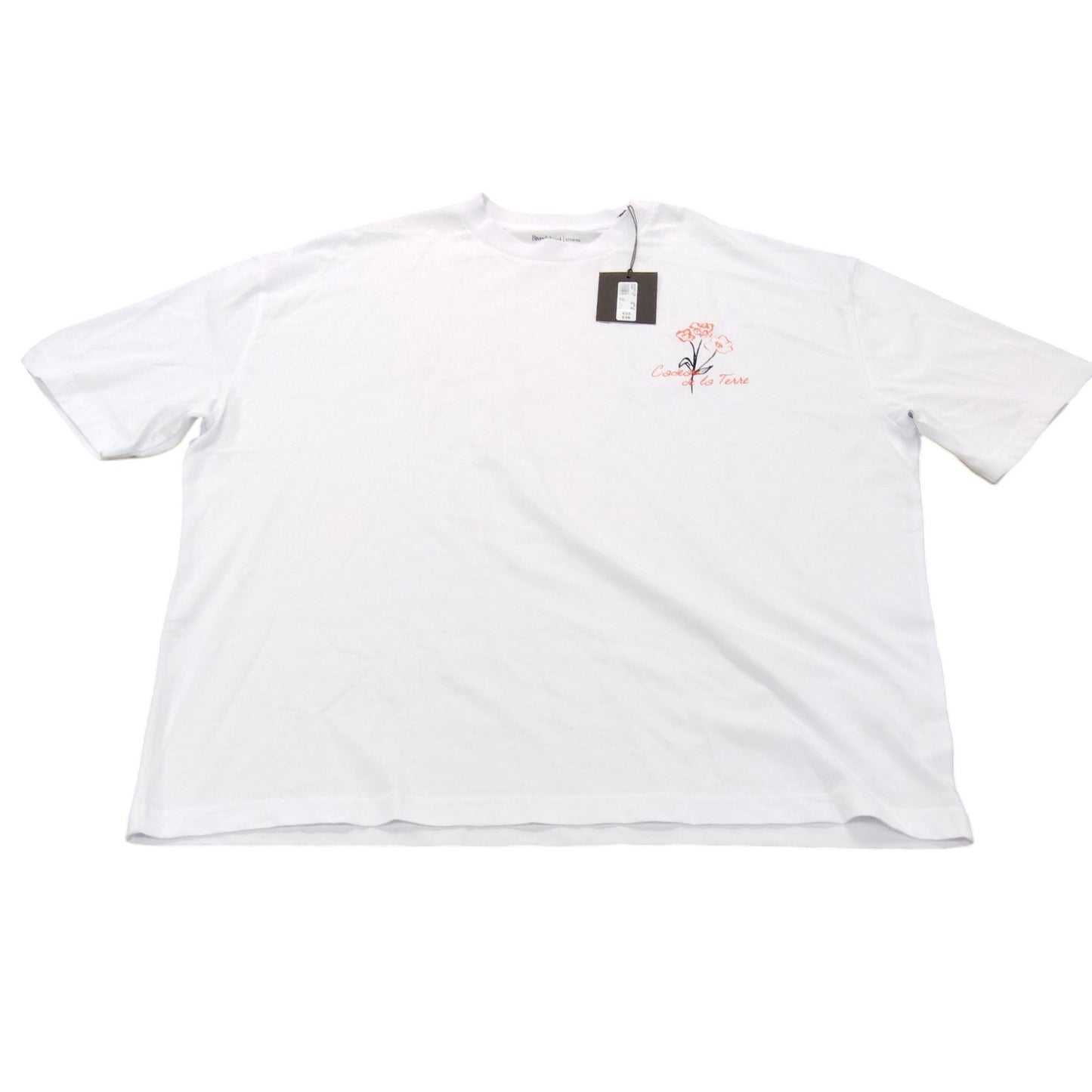 River Island White T-Shirt XL Men's Casual Floral Print Short Sleeve Top