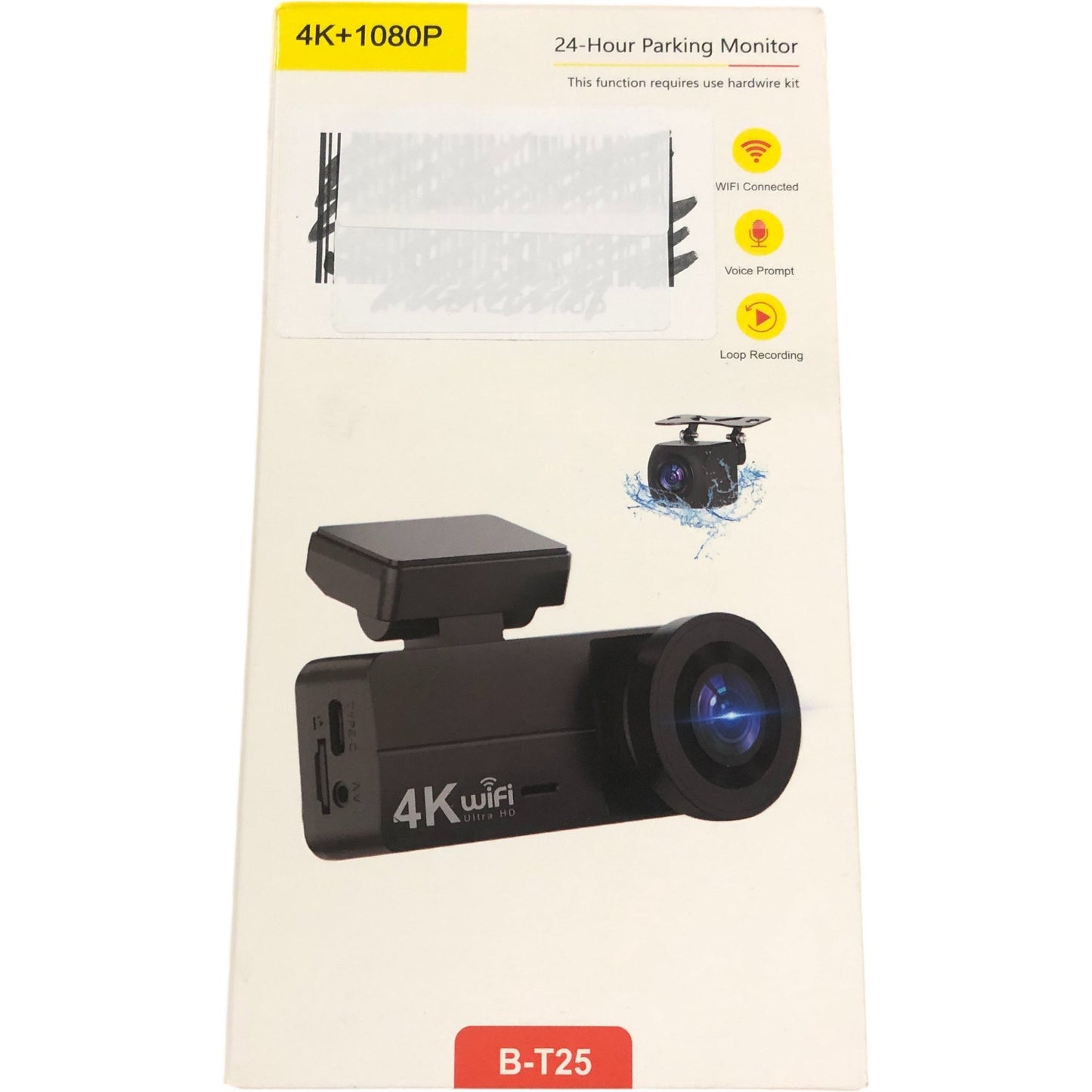 4K WiFi Car Dash Cam B-T25 1080P 24 Hour Parking Monitor Loop Recording
