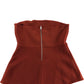 River Island Studios Strapless Top UK M Women's Orange/Red Flared Peplum Style