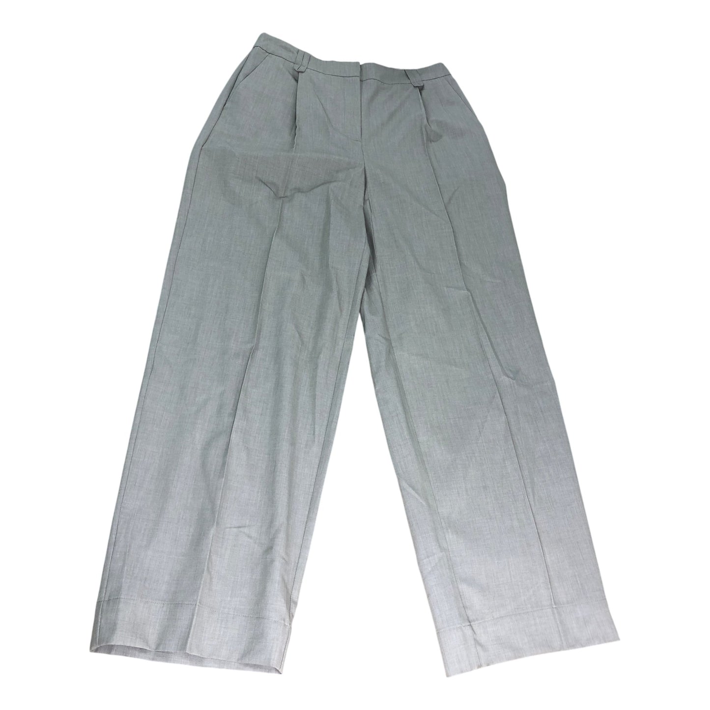 River Island Trousers UK 8 Women's Tailored Fit Light Grey High Waist Pleated