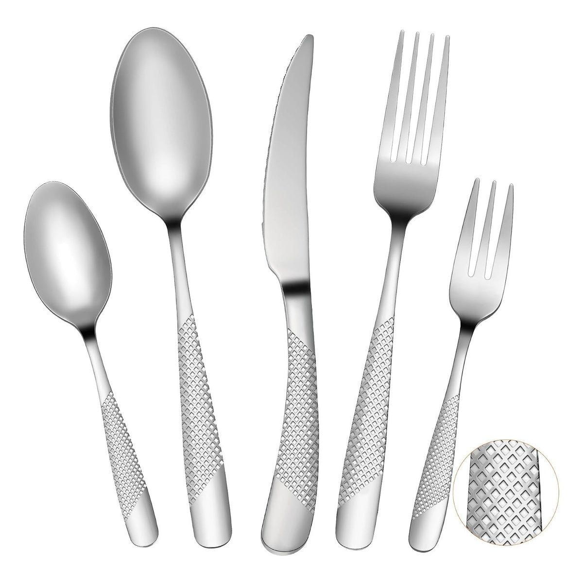 FANTICIDE 40 Piece Cutlery Set Stainless Steel Flatware Service for 8