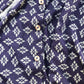 Long Sleeve Button Up Dress UK10 Practical Floral Navy Print