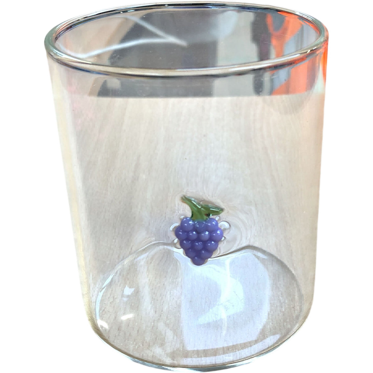 Grape Decorated Glass Tumbler