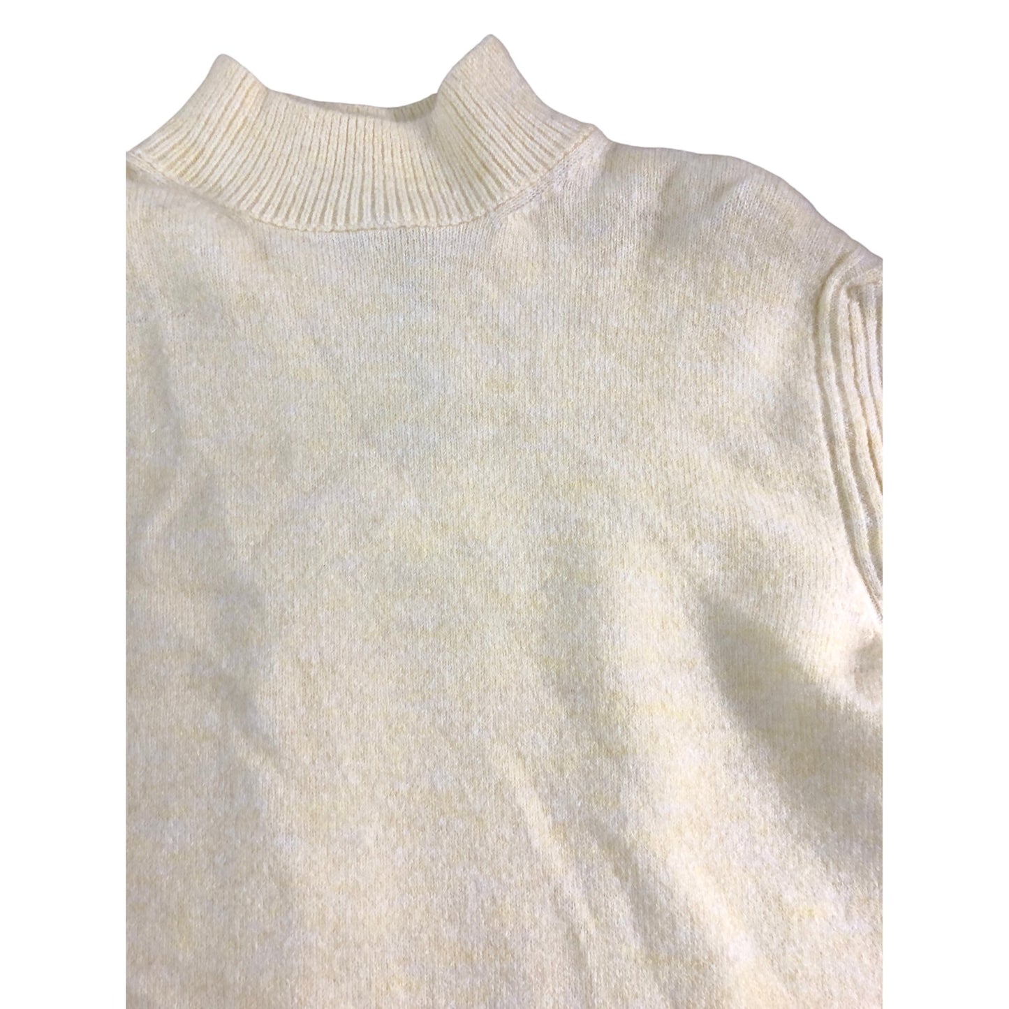 River Island Women's XS Cream Textured Knit Jumper Sweater High Neck