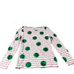 Long Sleeve Top Women’s Green Spots Pink Stripe Size UK8