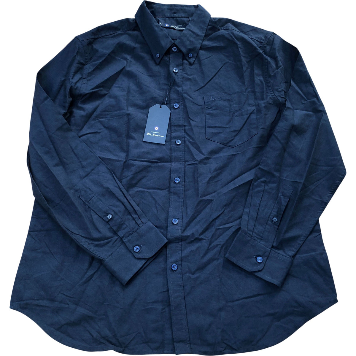 Ben Sherman Dark Navy Long Sleeve Casual Oxford Shirt Size XL