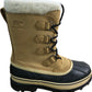 SOREL Caribou WP Women's Insulated Waterproof Boots Size UK6Tan Black