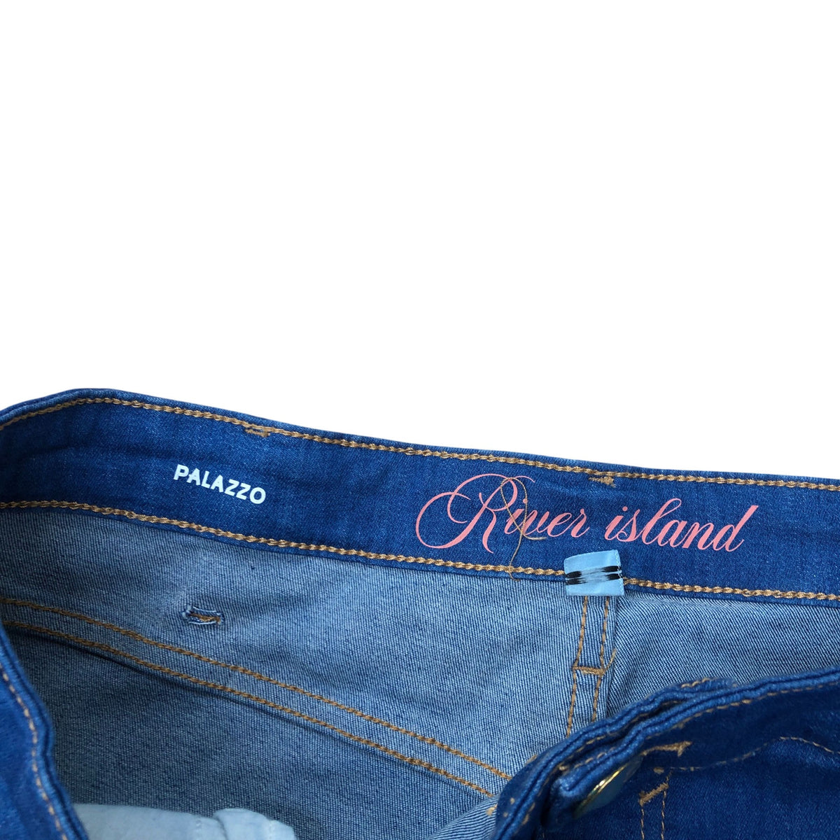 River Island Palazzo Blue Denim Flared Jeans
