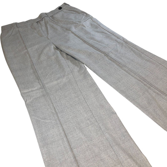 Grey Check Wide Leg Trousers Women's Smart Casual Wear Stretch Fabric UK18
