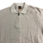 Boss Men’s Short Sleeve Polo Shirt M Zip Neck Knit Top Light Grey Size M
