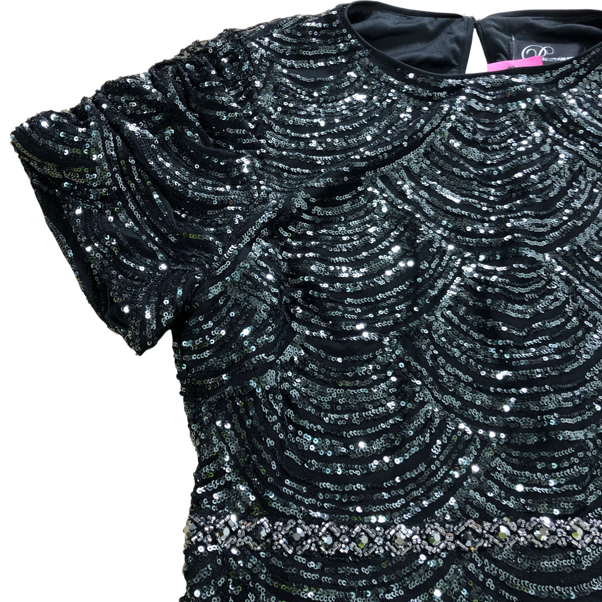 Lipsy London Premium Sequin Dress UK18 Women's Black Evening Party Dress