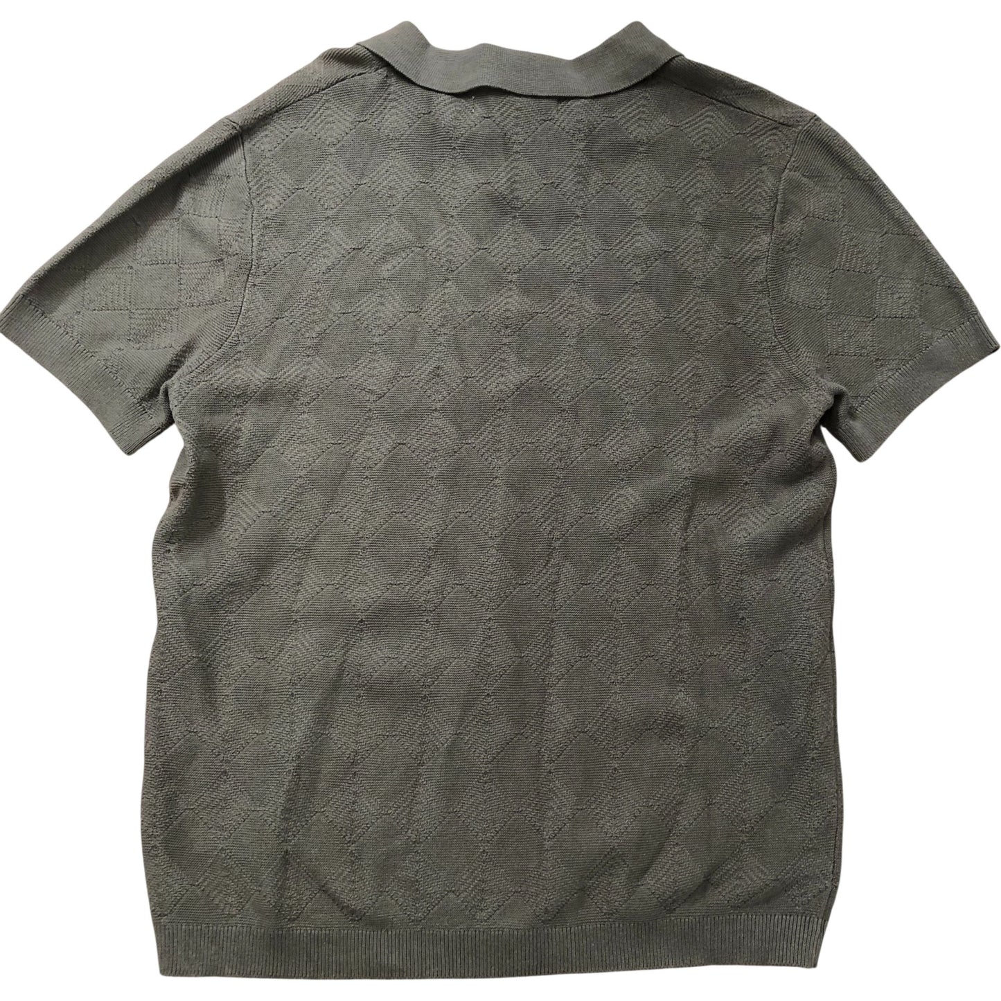 River Island Men's Green Polo Shirt Size M Comfortable Cotton Knitted