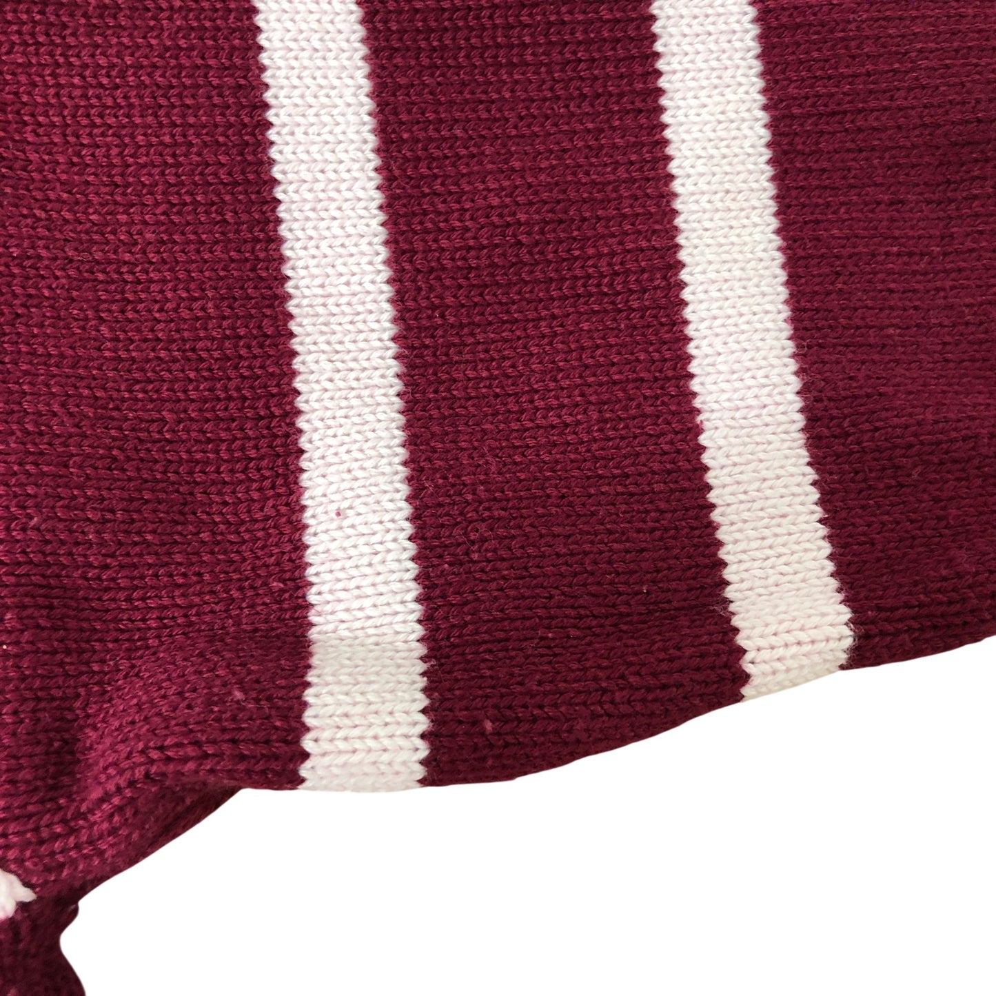 Crew Clothing Company Striped Sweater Size 14 Women's Burgundy Cotton Knit