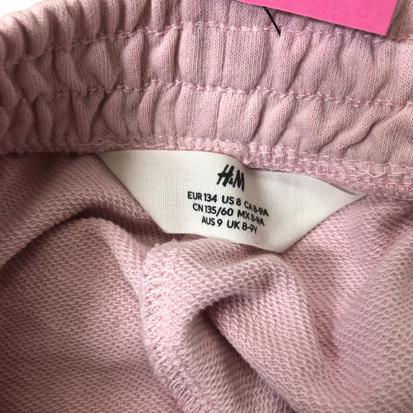 H&M Girls Pink Friday Feeling Shorts 8-9Y Cotton Blend Casual Wear